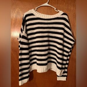 Express Black and White Oversized Mid Sweater